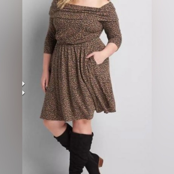 Lane Bryant Dresses & Skirts - Lane Bryant NWOT Leopard Animal Print Brown Soft Dress Size 14 16